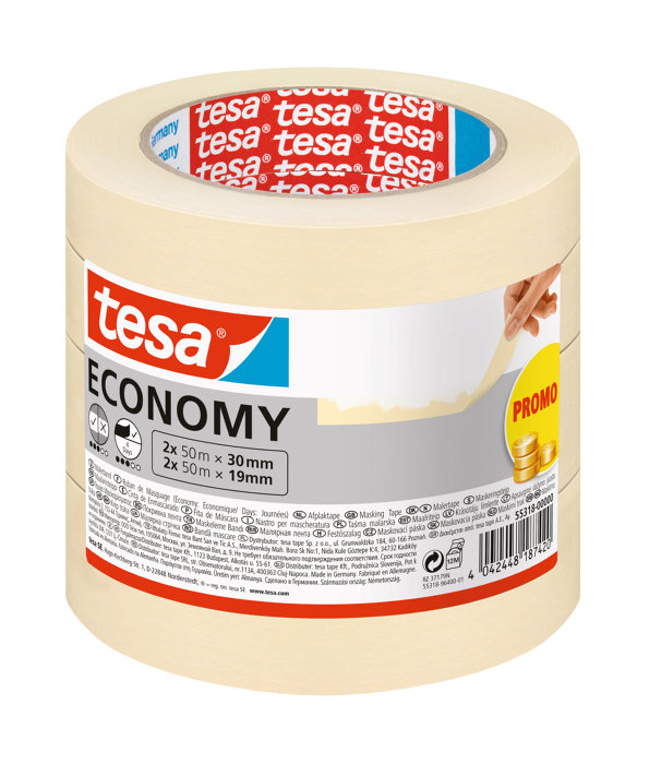 Tesa Malertape Economy 19/30 mm x 50 meter 4-pk.